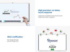 Pantalla Interactiva 4K INGSCREEN Compatible con <span class=keywords><strong>Google</strong></span> EDLA, Tecnología Zero Gap Bonding, Cristal Antideslumbrante y Soporte para Dos Lápices, Ideal para el Aprendizaje Escolar - Product Image 4