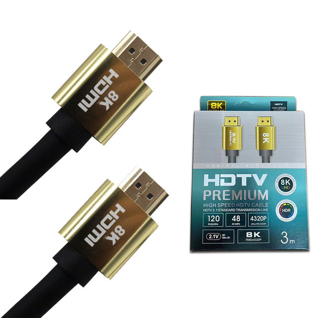High-Speed 8K HDMIMI 2.1 Cable Manufacturer's Bulk 48Gbps 30-60Hz for Home Audio & Video 1.5m 2m 3m 5m Lengths With Box Packing