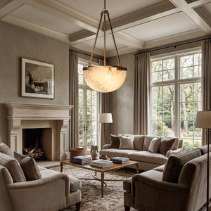 Lampadario in Alabastro, Luce <span class=keywords><strong>a</strong></span> <span class=keywords><strong>Sospensione</strong></span> di Lusso per <span class=keywords><strong>Soggiorno</strong></span> e Villa, Design Rotondo alla Moda, Illuminazione di Design - Product Image 1