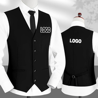 Gilet et veste de service personnalisés de haute qualité avec logo pour serveur de restaurant, uniforme pour réceptionniste d'hôtel, costume formel
