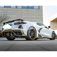 Diffuseur arrière en fibre de carbone sèche Corvette Stingray pour Chevrolet Corvette C8 Z51 2020-2026 Kit de mise à niveau