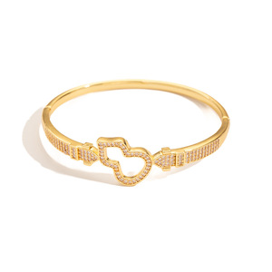 Gold And <b>Silver</b> Gourd Shaped Zircon <b>Bracelet</b> Micro Insert Women's Jewelry Gift - Product Image 5