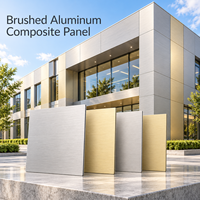 Panneau composite en aluminium brossé 3 mm 1220x2440 mm en or pour revêtement de cloison de bureau