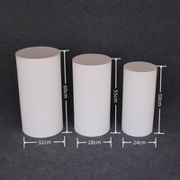 Ensemble de 3/5 supports à fleurs en métal blanc, socle ondulé, socle rond pour gâteau, ensemble de socles pour desserts, décoration de mariage