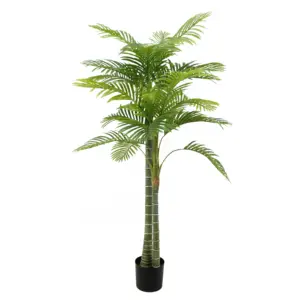 195cm 18 Leaves Green Plants Potted Areca Palm Artificial Tree Garden Decoration for Indoor Home Carton Plastic Decorative