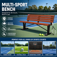 Banc extérieur moderne en alliage d'aluminium pour 2 ou 3 personnes, idéal pour les terrains de basketball, de football, de tennis, de padel – Banc de loisirs, chaise longue, banc allongé