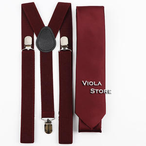 Conjuntos de <span class=keywords><strong>tirantes</strong></span> rojos para hombre, Corbata lisa de satén de 6cm Y 2,5 cm <span class=keywords><strong>con</strong></span> <span class=keywords><strong>tirantes</strong></span> en la espalda en Y, rojo, verde Y <span class=keywords><strong>Beige</strong></span>, accesorio Formal para camisa Y pantalones de uso diario - Product Image 3