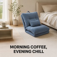 Fauteuil de sol pliable en velours côtelé avec coussin lombaire, chaise longue pliante pour salon et appartement, couleurs personnalisées, OEM