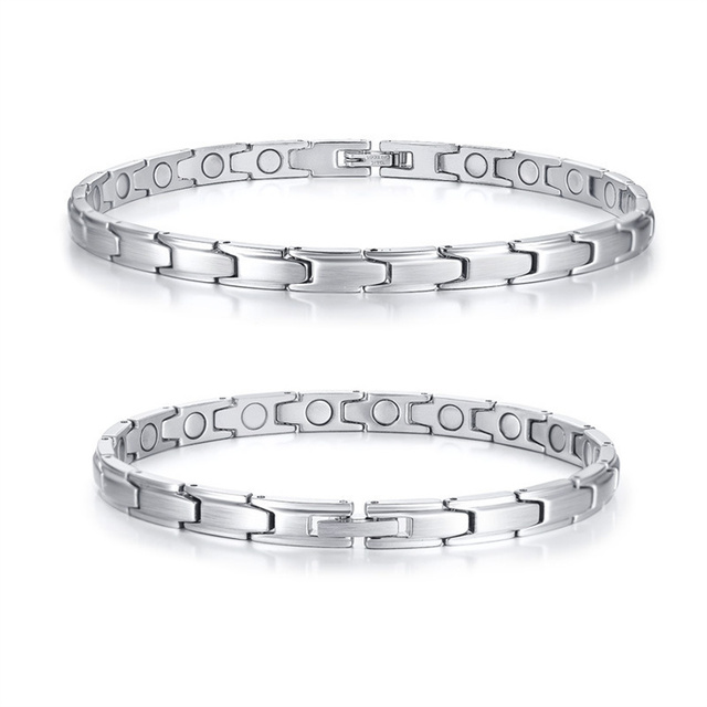 New Design Magnet Jewelry Healthy Therapy Stainless Steel Cuff Bracelet Bio Magnetic Energy Bracelet for Men