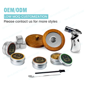 ホットプレミアムウッドカクテルウイスキースモーカーインフューザーキット、トーチとスモーキングウッドチップスギフト紙箱ウイスキーギフト男性用 - Product Image 2