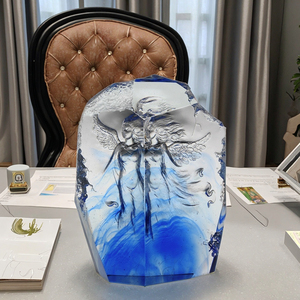 Tùy Chỉnh Chất Lượng Cao Thiết Kế Độc Đáo Pha Lê Thủy Tinh Tác Phẩm Nghệ Thuật Trừu Tượng Thiên Thần Hình Trang Trí Gia Đình Bị Mất Sáp Quá Trình Cho Nhà - Product Image 6