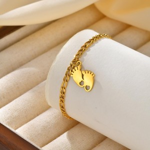 Alla moda graziosi gioielli per il piede per bambine 18K in acciaio inossidabile placcato in oro catena per piedi per bambini cavigliere di gioielli di moda - Product Image 2