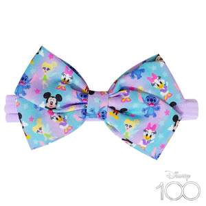 Bandeau pour cheveux Disney Mickey Minnie Mouse, adorable bandeau pour bébé, nœuds doux et élastiques, bandeaux imprimés colorés - Product Image 3