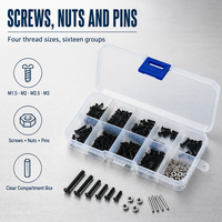 Kit de vis pour voiture RC, 206 pièces, vis, écrous et goupilles métalliques assortis, kit d'outils de réparation pour crawler 1/18, compatible avec les châssis de voitures à l'échelle 1:18