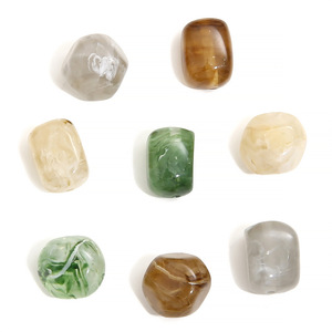 Cuentas sueltas de resina, cuentas sueltas de resina irregulares con agujeros, accesorios para collar y pulsera DIY - Product Image 5