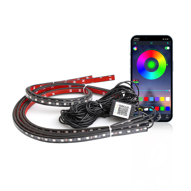 Waterproof RGB LED Strip Light Car Atmosphere Chassis Lighting Multi-colored APP Control Car Underglow Lights