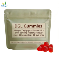 Complément alimentaire en gummies DGL à marque privée OEM/ODM, antioxydant, beauté, 60 unités, saveur personnalisable, bonbons gélifiés pour adultes et femmes