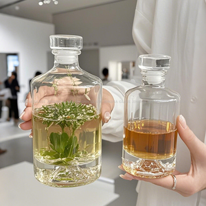 Chai Rượu Thủy Tinh Tròn <span class=keywords><strong>750Ml</strong></span> Có Nút Chai Sang Trọng Với Chai Đóng Gói Rượu Rum Vai Phẳng - Product Image 5