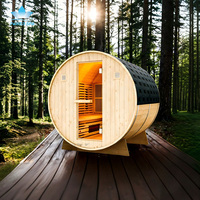 Harga Pabrik Sauna Kubus Luar Ruangan Mewah untuk 4 Orang, Ruangan Kayu Cedar Merah Kanada dengan Tungku Harvia