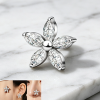 Anting Tusuk Bunga Titanium ASTM F136 Klasik Perhiasan Tubuh Pernikahan Produsen Perhiasan Tindik Hidung Telinga Kustom