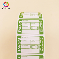 Étiquettes autocollantes imprimées pour test PAT, étiquettes de test de sécurité électrique (Passe/Échoue), en papier PET, pour produits électroniques