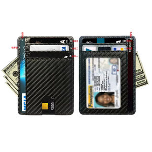 Minimalist Slim Credit Card <b>Holder</b> With Transparent ID Window Small Leather Card <b>Wallet</b> for Women Men - Product Image 1