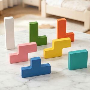 Pattern Block Match Building Cubes With Bell Kids Adults Toys Wooden Matching Puzzle <b>Board</b> <b>Games</b> <b>for</b> Family Holidays Night - Product Image 6