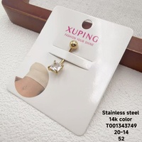Bijou de piercing pour nombril XUPING, en alliage plaqué or 14 carats, avec zircon brillant, style classique