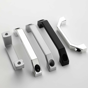 Maniglie per Mobili Industriali in Lega di Alluminio Spessorato, Nere, Argento, Grigie, per Ante di <span class=keywords><strong>Cucina</strong></span>, Design Moderno - Product Image 2