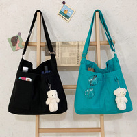 Sacs d'épicerie en toile personnalisés Ouye avec longue sangle, sac fourre-tout réutilisable avec poche et fermeture éclair, logo imprimé pour étudiant