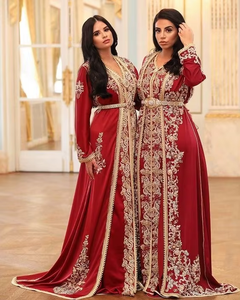 Kaftan de demoiselle d'honneur de créateur avec perles de verre et travail de pierres, tenue élégante pour mariage/fête - Product Image 2