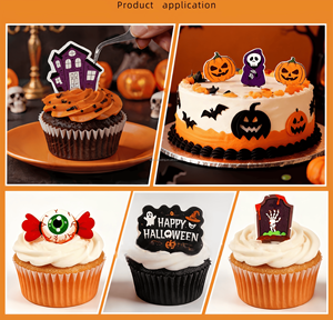 Etiquetas 3D al por mayor para azúcar glas de Halloween, decoración de pasteles de dibujos animados en forma sólida, <span class=keywords><strong>ingredientes</strong></span> de decoración para panadería para fiestas - Product Image 5