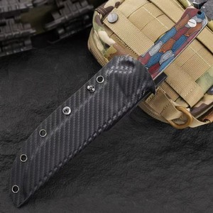 Couteau à lame droite Yuanchen fait main, pour le camping en plein air, en acier inoxydable, manche G10, 20 cm, épaisseur 5,7 mm, multi-usages, OEM - Product Image 5