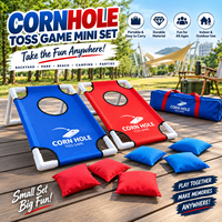 Ensemble de jeu de Cornhole miniature pliable et léger avec logo personnalisé, pour lancer de sacs de coton sur table, pour la famille, les amis, les fêtes, intérieur et extérieur, vente en gros
