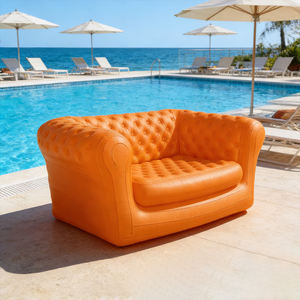 Canapé gonflable capitonné orange <span class=keywords><strong>de</strong></span> luxe <span class=keywords><strong>2</strong></span> <span class=keywords><strong>places</strong></span> Fauteuil gonflable Chesterfield Canapé gonflable pour la maison Bureau Salon Location <span class=keywords><strong>de</strong></span> fête - Product Image 4