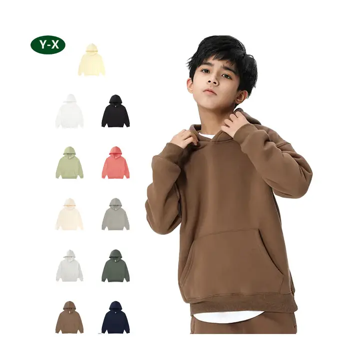 Benutzer definierte Logo Jungen und Mädchen Hochwertige Hoodies Kinder Langarm Tops Große Kinder einfarbige Kleidung Kapuzen pullover