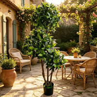 Décoration de chambre de 150 cm, arbre artificiel en laurier à 3 têtes, plante verte artificielle en pot, pour la maison, le balcon, le jardin, l'hôtel, arrangements floraux