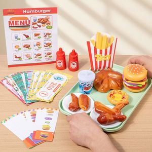 Ensembles de nourriture en bois pour enfants : hamburgers, frites, poulet frit, jeux de rôle, accessoires de cuisine - Product Image 5