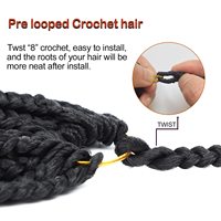Box Braid Crochet 30 pouces 144 mèches Double trame machine pré-étirée pré-bouclée Origine Chine 6 paquets Cheveux noirs pour femmes