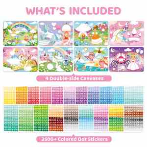 Cadeaux d'anniversaire pour garçons et filles, kits d'autocollants créatifs sans désordre pour les tout-petits de 3 à 7 ans, kit d'activités créatives DIY, kit d'art par points pour enfants - Product Image 3