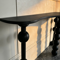 Console rétro française en bois massif, meuble d'entrée de style mid-century, table d'appoint étroite pour couloir, chambre et entrée, décoration