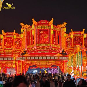 Chinese Silk Lantern Large Festival Lantern Show Waterproof LED Lights Diwali Thanksgiving Customized Designs - Product Image 2