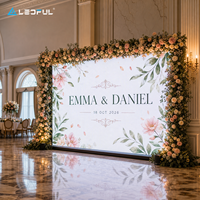 Toile de fond LED encadrée de fleurs P2.6 pour scène de réception de mariage de luxe avec installation rapide et armoire légère pour la location