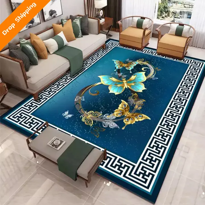 Custom Middle East Country Living Room Rug Classic New Design 3D Luxury Polyester Rugs and Rugs