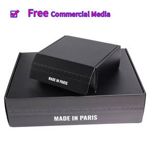 Caja de Regalo de Cartón Corrugado Negro Personalizada con Tira de Desgarre Pequeña para Empacar Ropa Interior y Prendas - Product Image 6