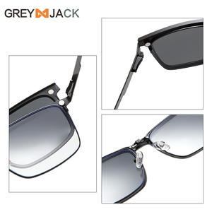 Lunettes de soleil polarisées pour homme Greyjack, monture carrée en acier inoxydable, protection UV400, monture noire, verres TAC - Product Image 4