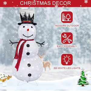 최고 판매 6 Ft 조명 크리스마스 야외 눈사람 120 LED 조명 휴일 크리스마스 마당 봉제 눈사람 - Product Image 3