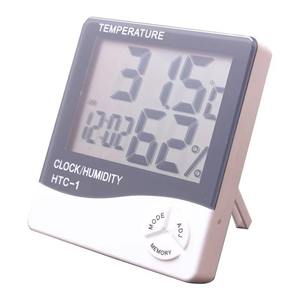 High Quality HTC1 Digital Temperature Humidity Meter Indoor <b>Room</b> <b>Thermometer</b> Hygrometer Clock Alarm Function Hot Selling Product - Product Image 4