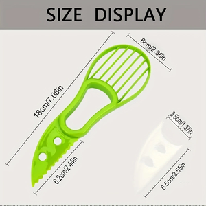 1 pièce Coupe-avocat 3 en 1, éplucheur, dénoyauteur et séparateur de pulpe, couteau en plastique, ustensile de cuisine <span class=keywords><strong>pour</strong></span> fruits et légumes - Product Image 3