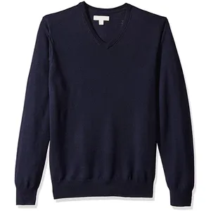 JM-suéter de punto personalizado para hombre, Jersey clásico con cuello de pico, de lana de color puro, oferta